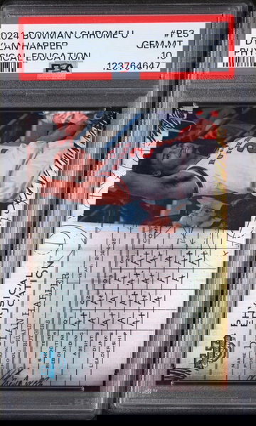 2024 Bowman Chrome University Physical Education Dylan Harper #PE3 PSA 10