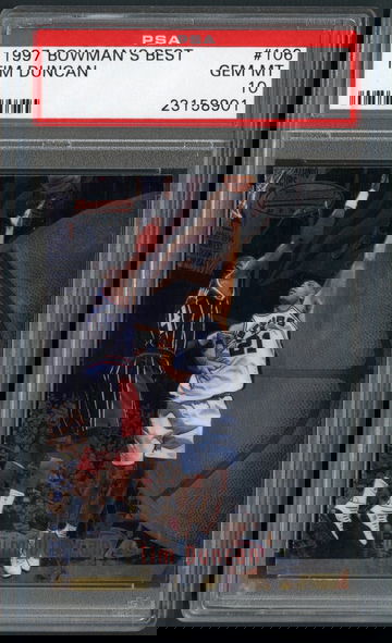 1997 BOWMANS BEST TIM DUNCAN PSA 10 RC ROOKIE