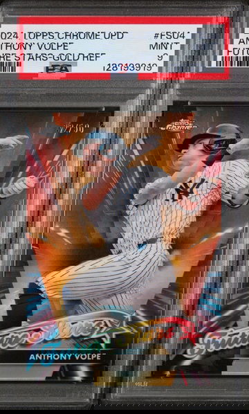 2024 Topps Chrome Update Future Stars Gold Refractor Anthony Volpe #FSU4 /50 PSA 9