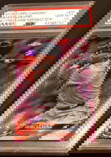 RAFAEL DEVERS 2018 TOPPS CHROME PINK REFRACTOR ROOKIE RC #25 PSA 10