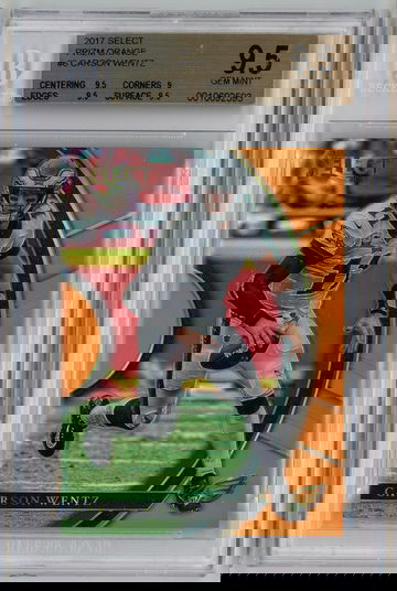 2017 Select Prizm Orange /49 Carson Wentz BGS 9.5