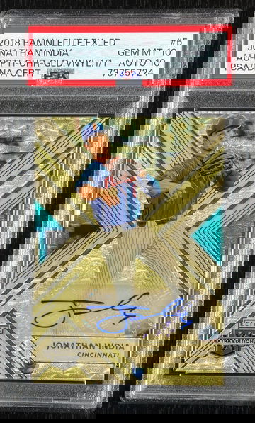 Jonathan India 2018 Panini Elite Extra Edition Autograph Opti-Chrome Gold Vinyl #5 #1/1 PSA Gem Mint 10/ DNA Auto 10 