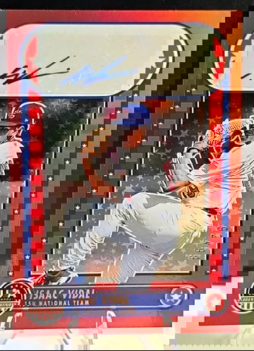 2025 USA Stars & Stripes Baseball Isaac Vidal Red Foil AUTO /99