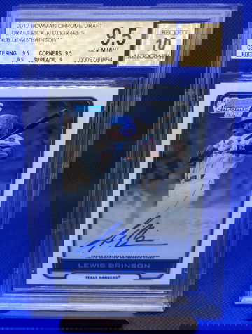 2012 Bowman Chrome Draft Lewis Brinson BGS 9.5 Auto 10