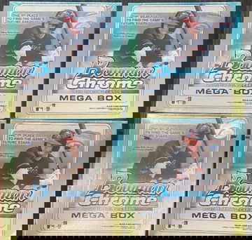 No Reserve ~ 4 Box Lot of 2020 Bowman Chrome Baseball Mega Boxes ~ Look For Jasson, Witt Jr & Volpe 1st !!!