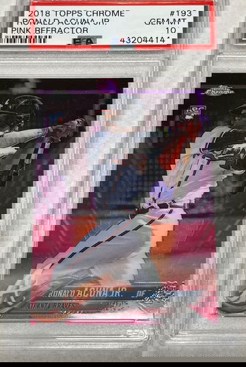 2018 Topps Chrome Ronald Acuna Jr Pink Refractor PSA10