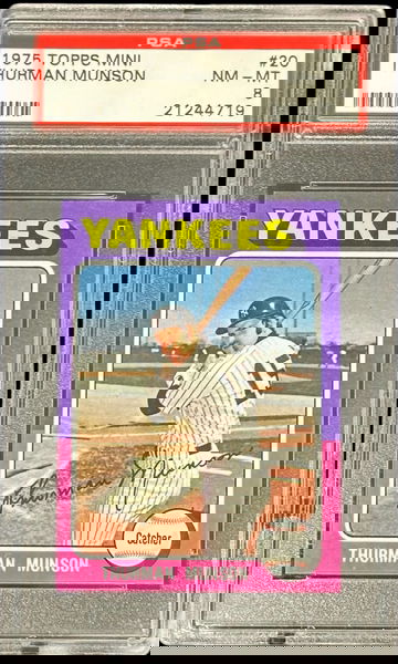 1975 Topps Mini #20 Thurman Munson PSA 8
