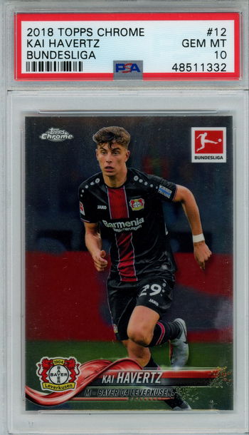2018 Topps Chrome Bundesliga #12 Kai Havertz PSA 10