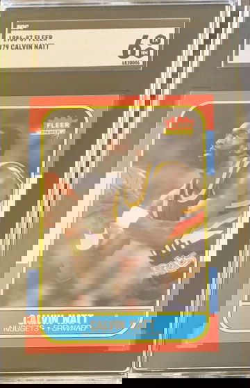 1986-87 Fleer Basketball Card #79 Calvin Natt - Graded SGC 6 EX NM