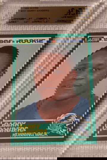 Barry Sanders 1989 Score #257 Rookie Card BGS 9.5. 9.5 Centering. HOF'er 