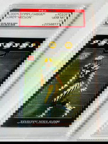 2008 Topps Chrome Jordy Nelson PSA 10 Rookie Card Green Bay Packers NFL Football