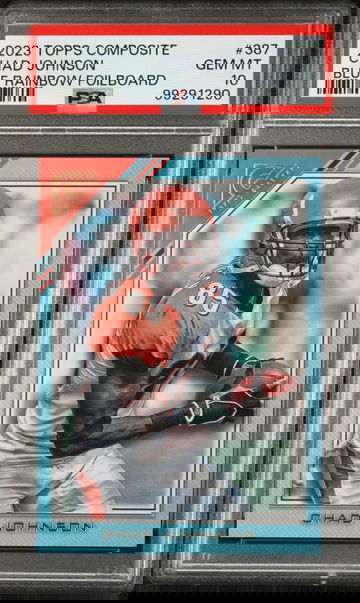 Chad Johnson 2023 Topps Gallery #387 Blue Rainbow Foilboard 52/99 Card PSA 10