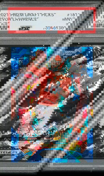 2021 Panini Prizm Draft Trevor Lawrence All Americans Blue Cracked Ice /99 SSP RC PSA 9 Mint