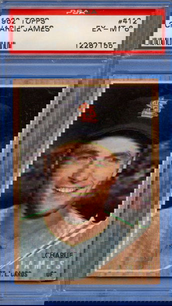 1962 Topps Charlie James PSA 6 EX-MT