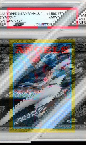 2023 Topps Silver Pack #T88C77 Mike Trout Gold Refractor PSA 9 MINT!