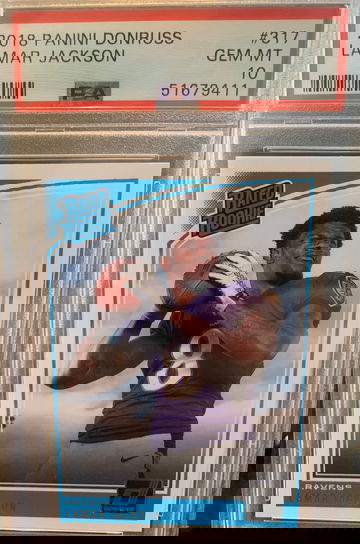 2018 Panini Donruss Lamar Jackson Rated Rookie PSA 10