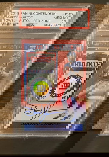 Daniel Jones 2019 Contenders Red Zone auto Psa 10