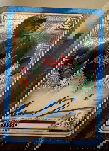 2020 Bowman Chrome Michael Harris Mega Box Blue Refractor Auto /150