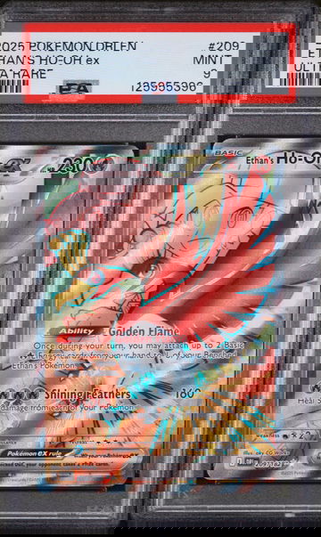 2025 Pokemon Destined Rivals Ultra Rare Ethan's Ho-Oh Ex #209 PSA 9