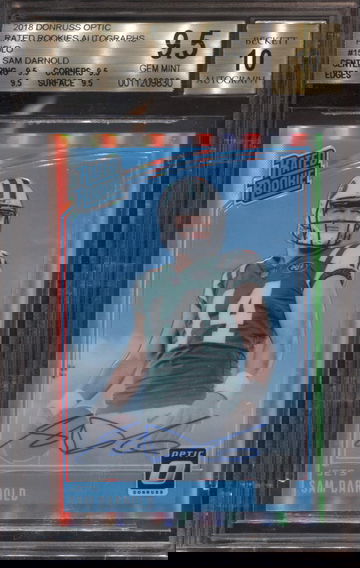 SAM DARNOLD 2018 DONRUSS OPTIC HOLO AUTO /99 BGS 9.5