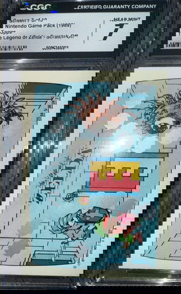 1989 Topps Nintendo Game Pack Zelda Scratch-Off Screen 7/10 – CGC 7 NM – Vintage Insert