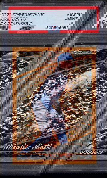 2022 Topps Update Black Gold Gold Mookie Betts #BG14 /75 PSA 9