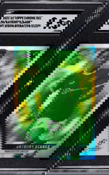 2021-22 Topps Chrome UCL Anthoy Elanga RC Night Vision Refractor /225 SGC 9. 5