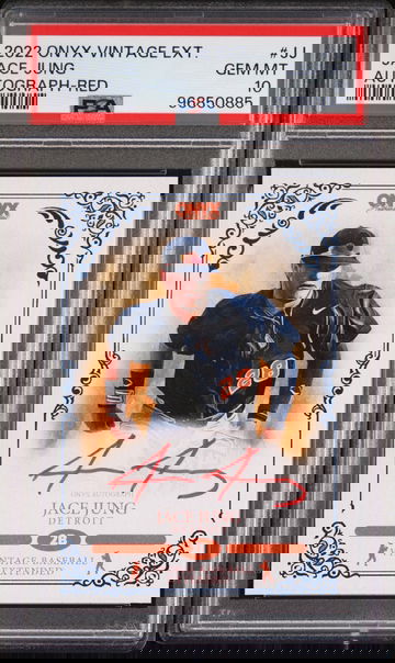 2022 Onyx Vintage Ext Red Jace Jung #VAJJ Auto /25 PSA 10