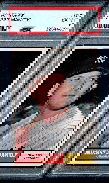 1961 Topps #300 Mickey Mantle Sharp & Centered PSA 6 EX-MT+