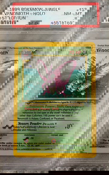 1999 Pokemon jungle venomoth holo 1st edition #13 psa 8
