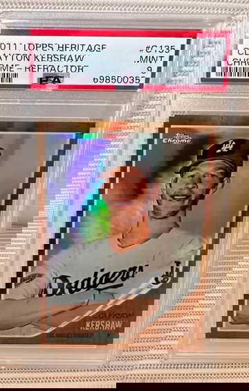 2011 Topps Heritage CLAYTON KERSHAW Chrome Refractor PSA 9 MINT