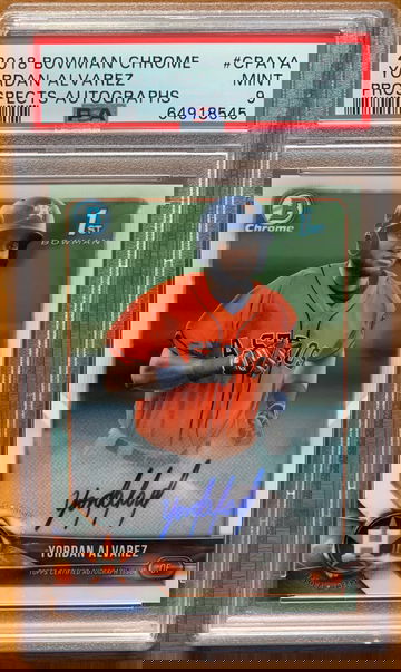 2018 Bowman Chrome 1st Yordan Alvarez Auto PSA 9 Mint