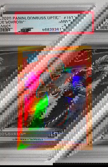 2020 Joe Burrow Optic Prizm Orange /199 Rookie RC LOW Pop PSA 9