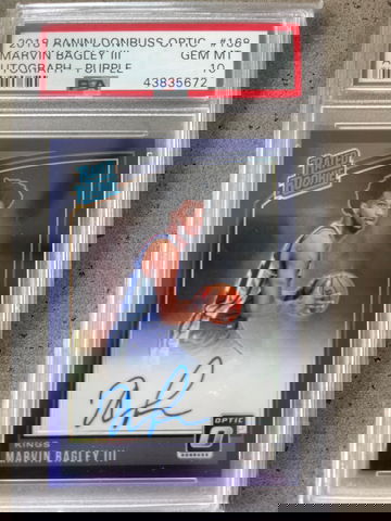 2018 MARVIN BAGLEY PANINI DONRUSS OPTIC PURPLE AUTOGRAPH PSA 10 GEM MINT