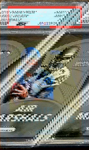 2015 RUSSELL WILSON Panini Die-Cut Prizm AIR MARSHALS PSA 9 POP 5 #AM11