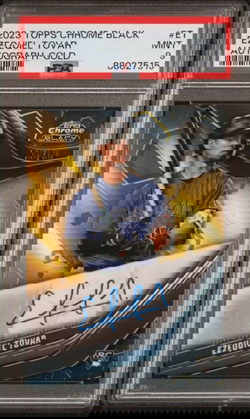 2023 Topps Chrome Black Ezequiel Tovar Autograph Gold #/50 #ET PSA 9 [BL-3B.23]