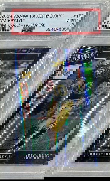 Tom Brady 2019 Panini Father's Day Collection Holo Prizm #43/50 PSA 9