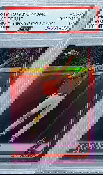 2019 Topps Chrome #200 Mike Trout Pink Refractor PSA 10