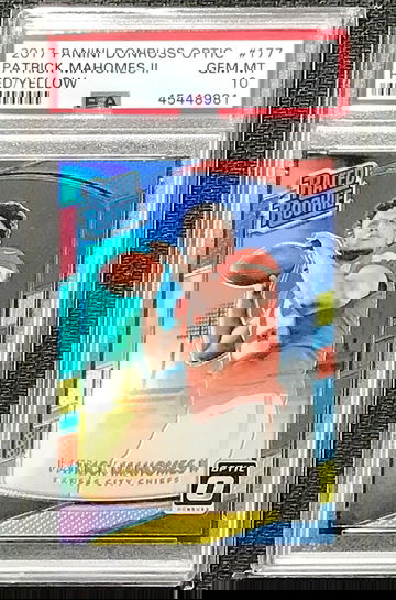 Patrick Mahomes II 2017 Panini Donruss Optic Red/Yellow #177 PSA 10 (45448981)