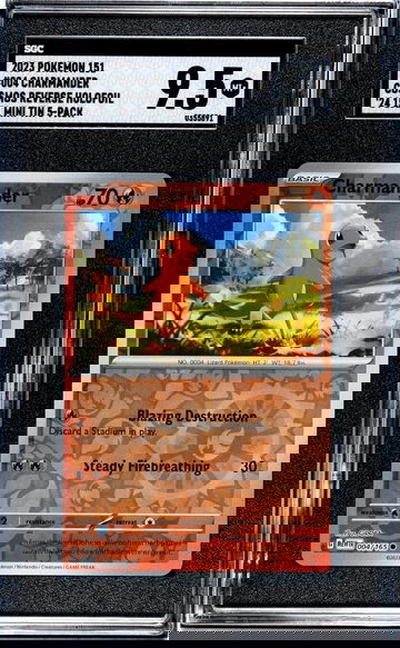 2023 Pokemon 151 #004/165 Charmander Cosmos Reverse Holofoil SGC 9.5