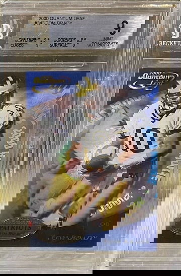 BGS 9 Mint TOM BRADY Rookie 2000 QUANTUM LEAF RC Foil Holo #343 Patriots SP