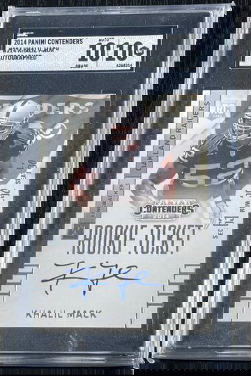  Khalil Mack 2014 Panini Contenders Rookie Ticket Autograph Rookie Card SGC Gem Mint 10/ SGC Auto 10