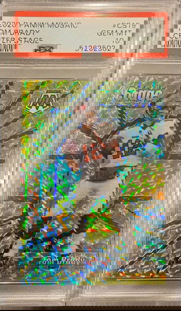 2020 Panini Mosaic CENTER STAGE Tom Brady TB Buccaneers #CS19 PSA 10 GEM MINT GOAT