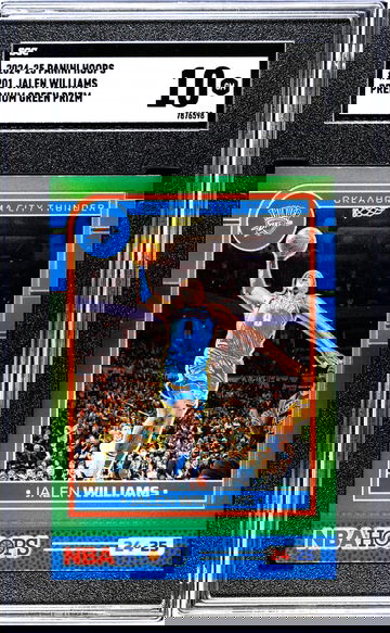 2024-25 Panini Hoops #201 Jalen Williams Premium Green Prizm SGC 10