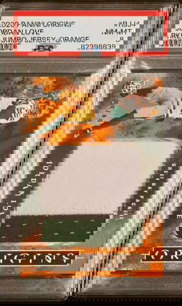 2020 Panini Origins Jordan Love Orange Rookie Jumbo Jerseys RC /49 PSA 8 NM-MT