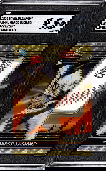 2022 Bowman Chrome AFLR-ML Marco Luciano 2021 AFL Relic Superfractor #'d 1/1 SGC 9.5 MINT+