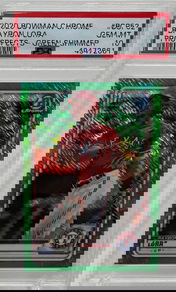 2020 Bowman Chrome Bayron Lora Green Shimmer /99 PSA 10 GEM MT POP 2