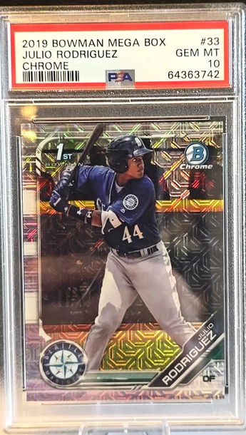 2019 Bowman Baseball Mega Box Chrome Julio Rodriguez 1st Bowman Card PSA 10