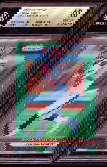 Baker Mayfield - 2018 Green Prizm #201 BGS 10 Pristine