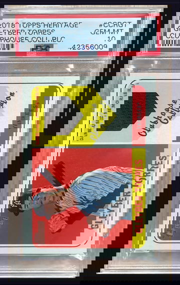 GLEYBER TORRES 2018 TOPPS HERITAGE CLUBHOUSE COLLECTIONS ROOKIE RELIC RC YANKEES